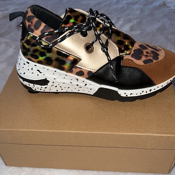 Fabulous La Sheelah lace brown leopard size 6 shoes - Picture 5 of 7